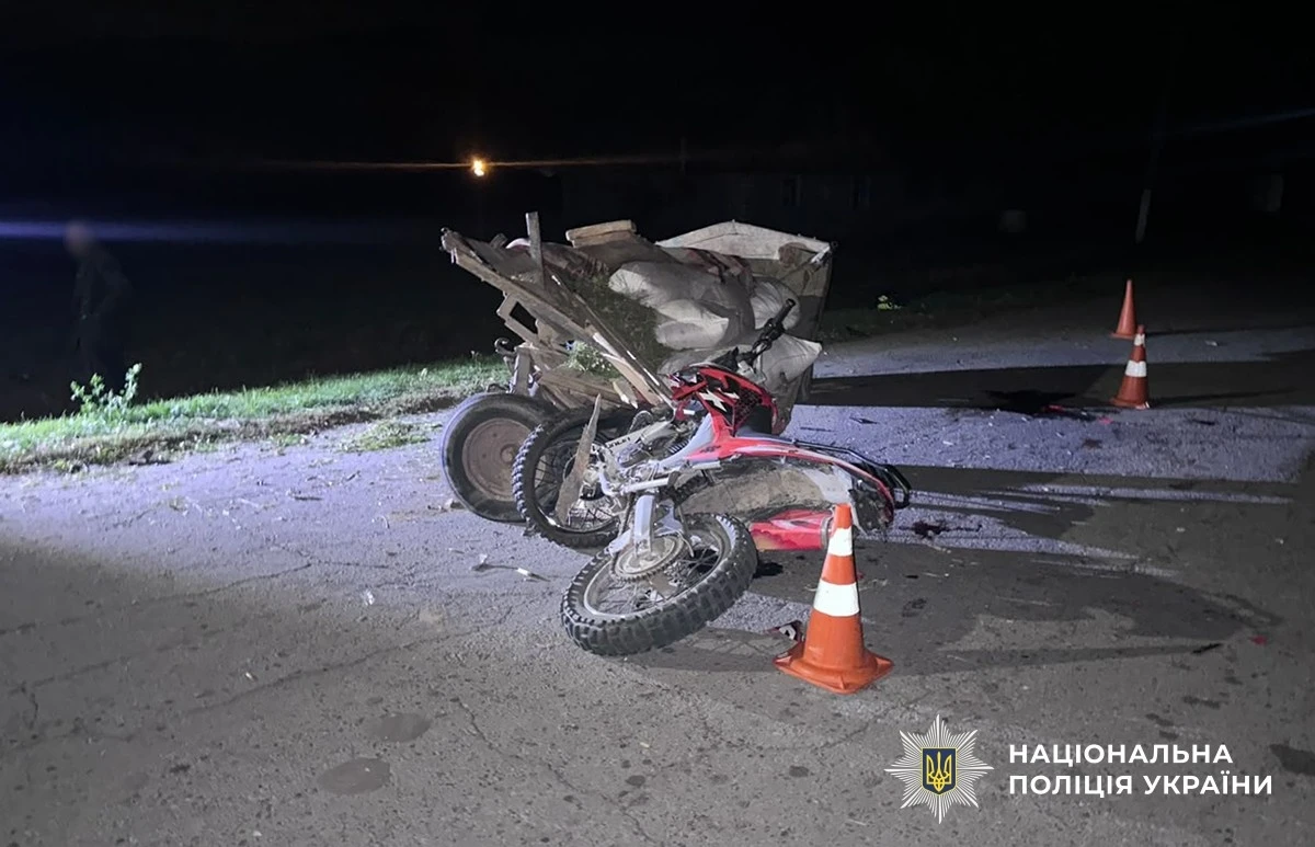 Троє людей у лікарні після зіткнення мотоцикла з возом на Звягельщині