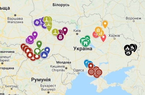 Мапа розміщення 45 відібраних громад