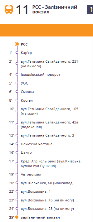 У графіку руху автобусного маршруту №11 у Звягелі зміни: подробиці