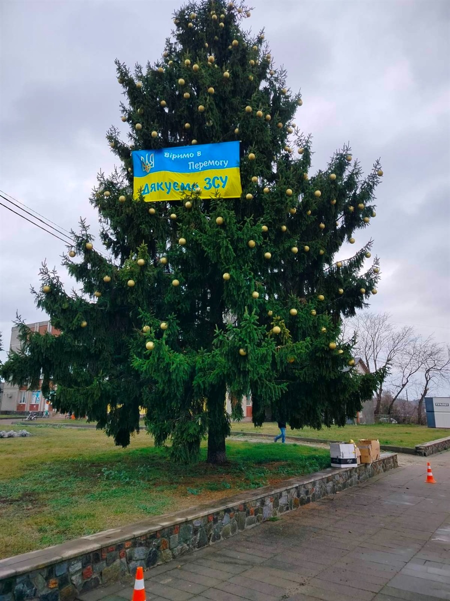 В Ємільчиному прикрасили головну різдвяну ялинку селища