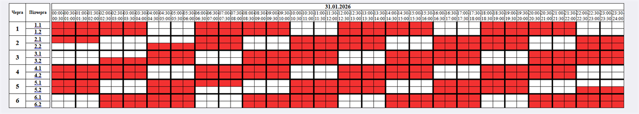 Світла буде більше: графік відключень на 31 січня