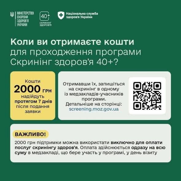 Безоплатний скринінг 40+ у Звягелі: як записатися на медичне обстеження