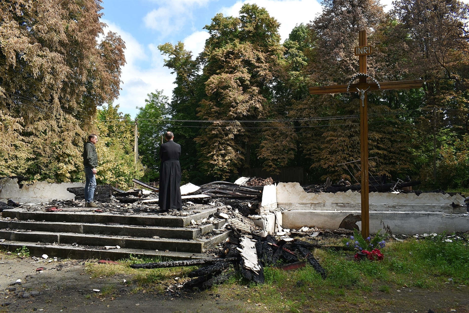 Після пожежі, яка знищила костел на Звягельщині, богослужіння відбуваються в будівлі дитсадка
